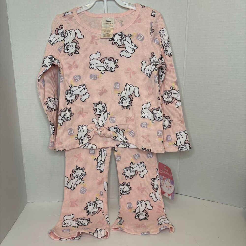 Disney Marie The Aristocats Pink Waffle Knit Pajama or Coordinating Set Sz 4 NWT